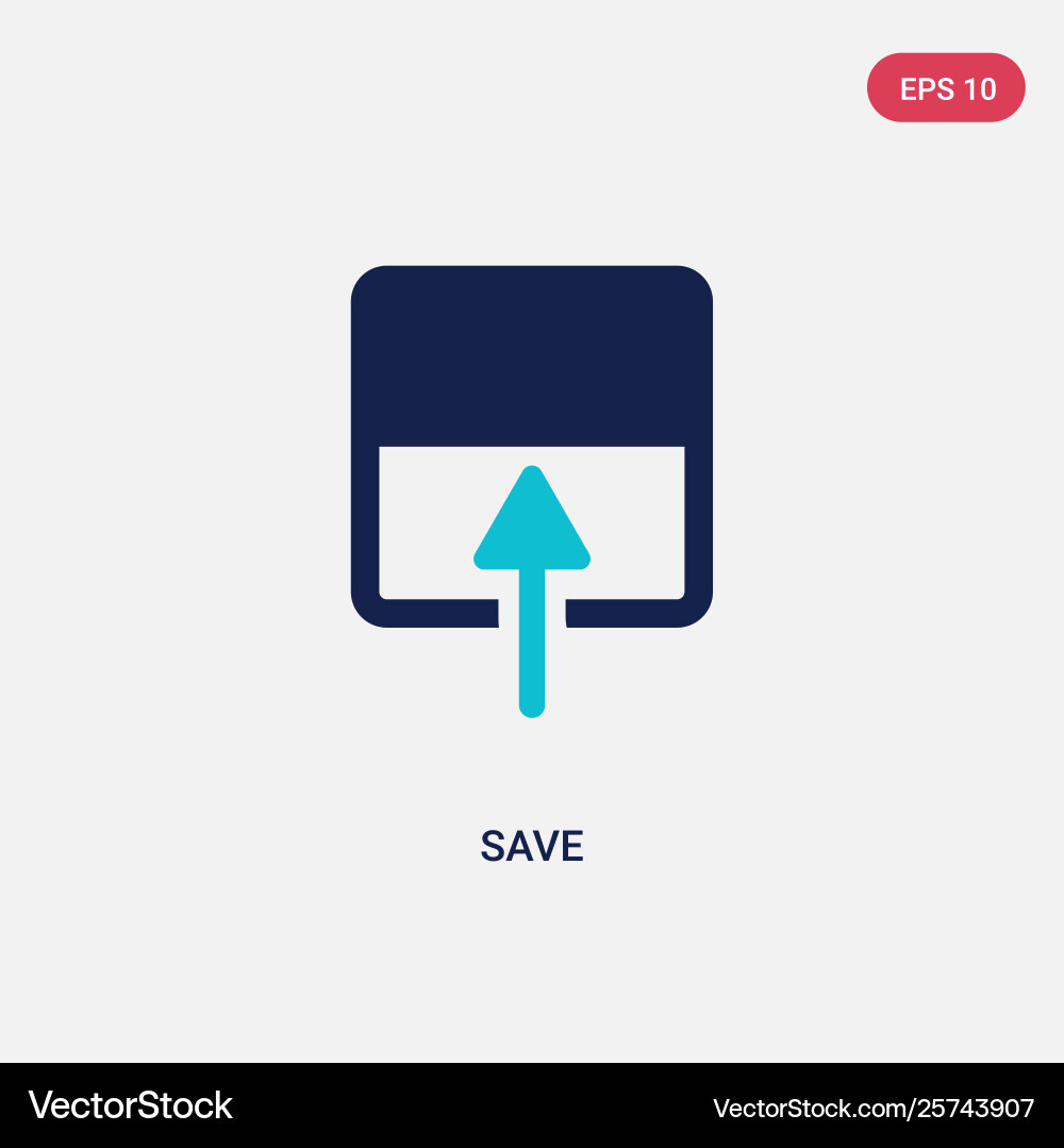 Two color save icon from geometry concept vector image