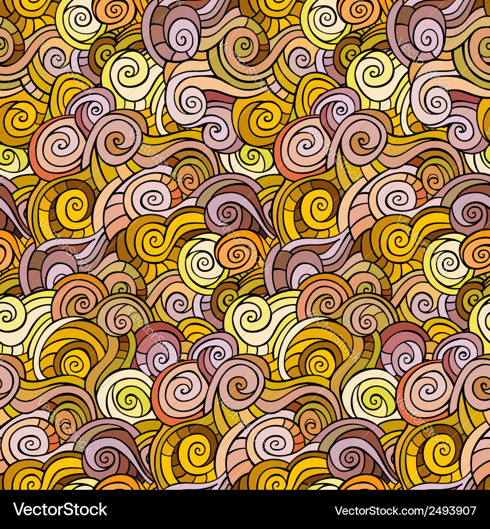 Waves and curls pattern vector image