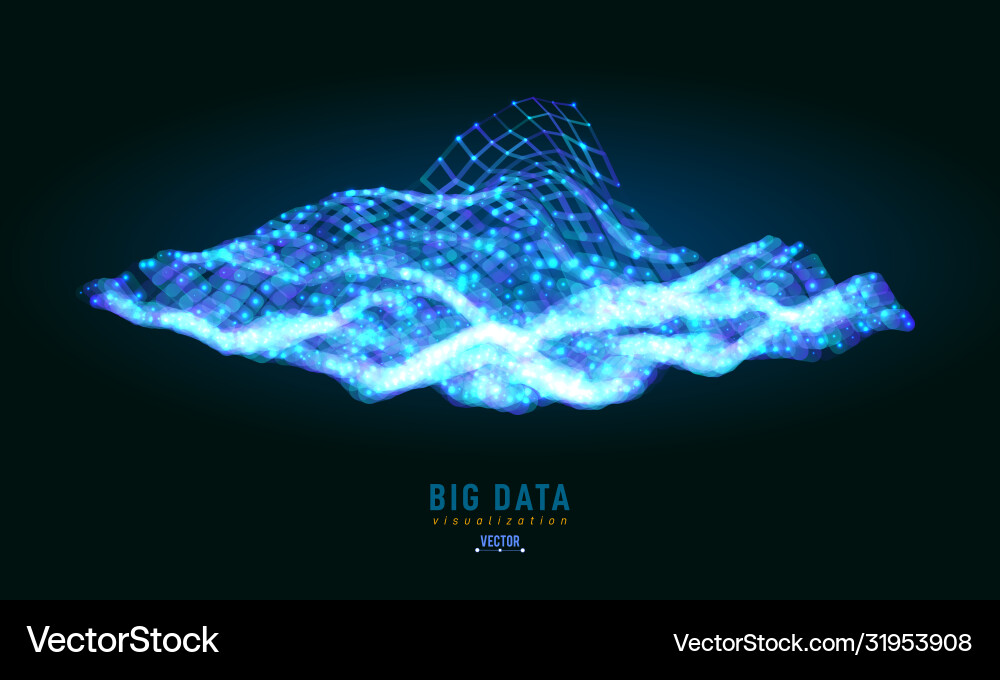 Abstract 3d big data visualization tangled Abstract 3d big data visualization tangled vector image