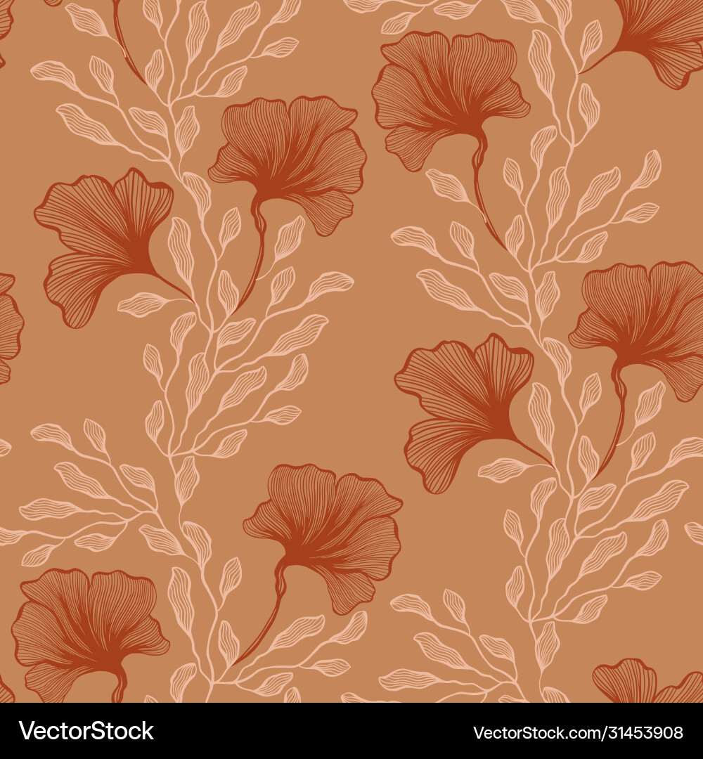 Abstract botanical seamless pattern in light Abstract botanical seamless pattern in light Vector Image