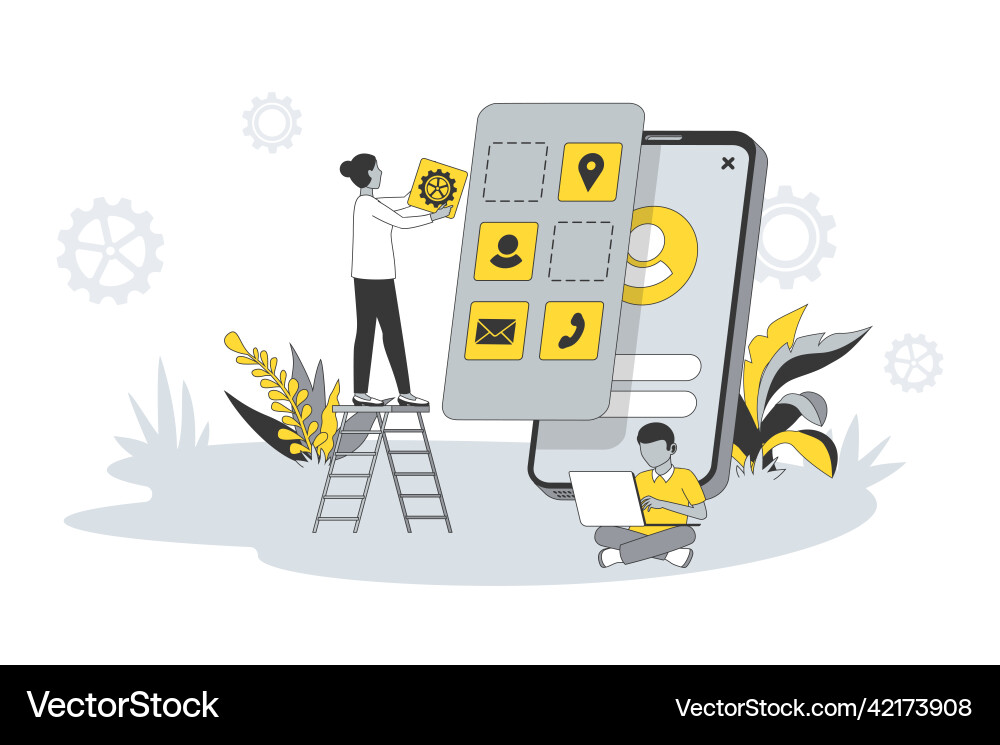 App Development Interface vector image