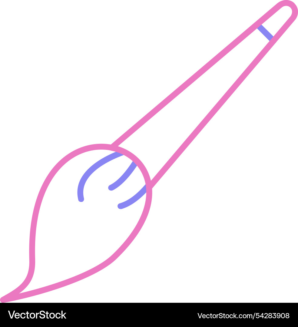 Brush line two colour icon Vector Image