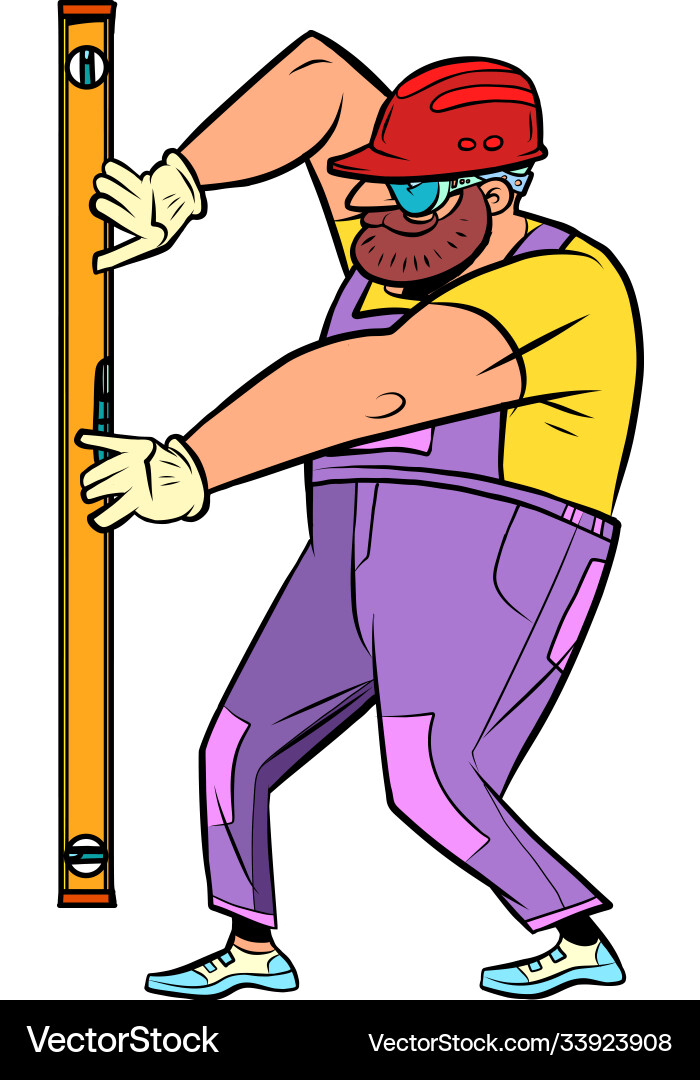 Builder with meter level Builder with meter level vector image
