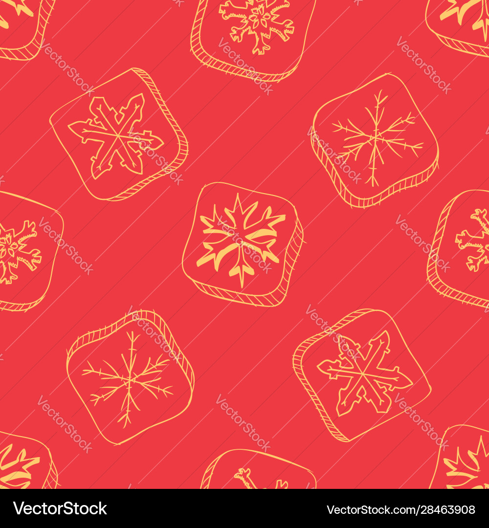Christmas pattern with snowflake sketch Christmas pattern with snowflake sketch Vector Image