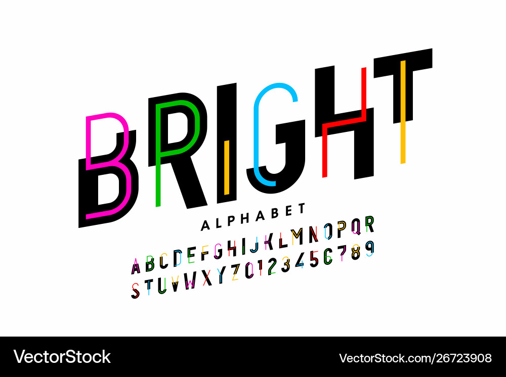 Colorful Alphabet Font Set Royalty Free Vector Image