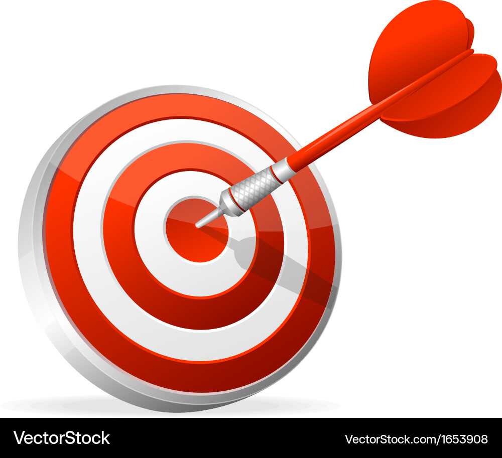 Dartboard with Dart in Target vector image