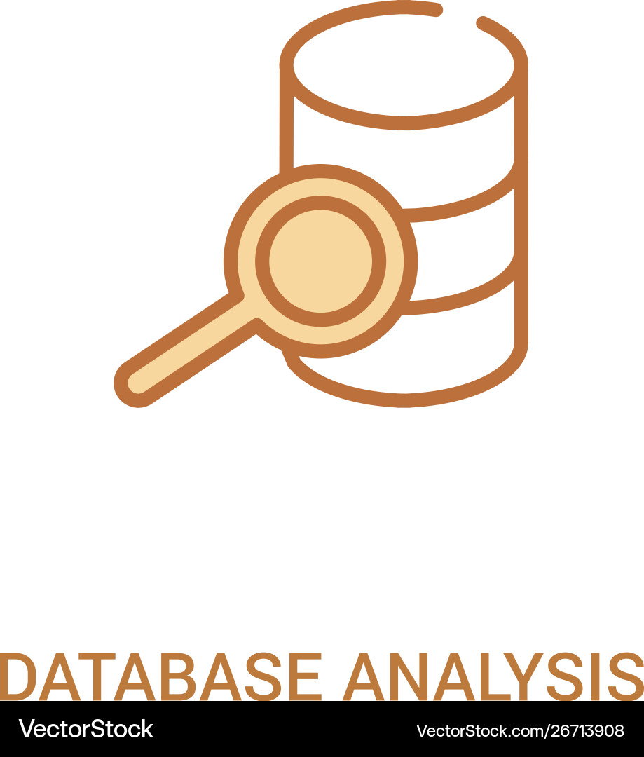 Database analysis concept 2 colored icon simple Database analysis concept 2 colored icon simple vector image