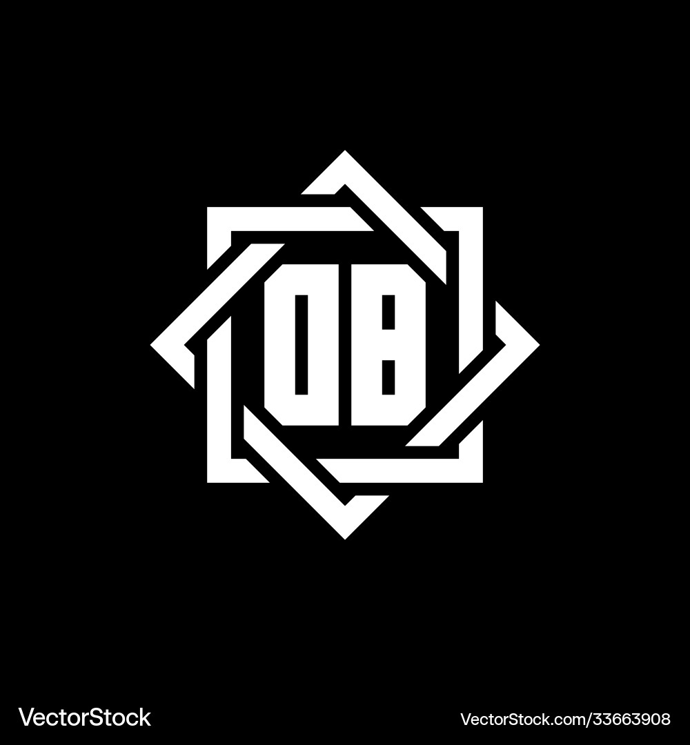 Db monogram logo with abstract square around Vector Image
