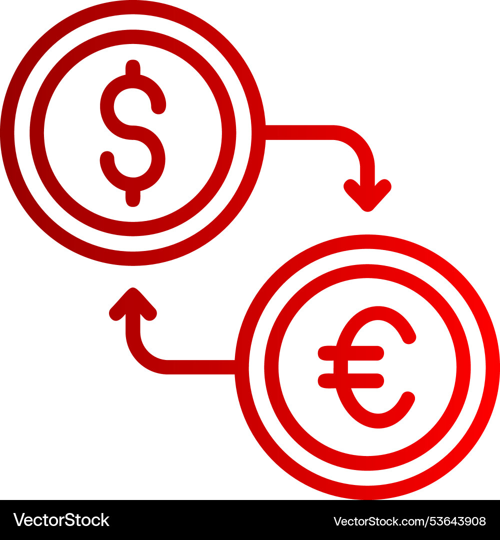 Exchange line gradient icon Vector Image
