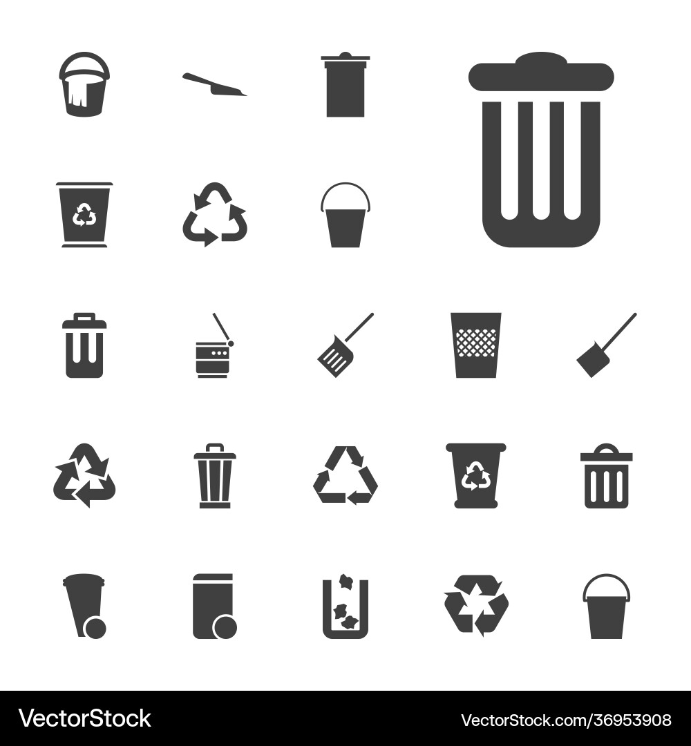 Garbage icons vector image