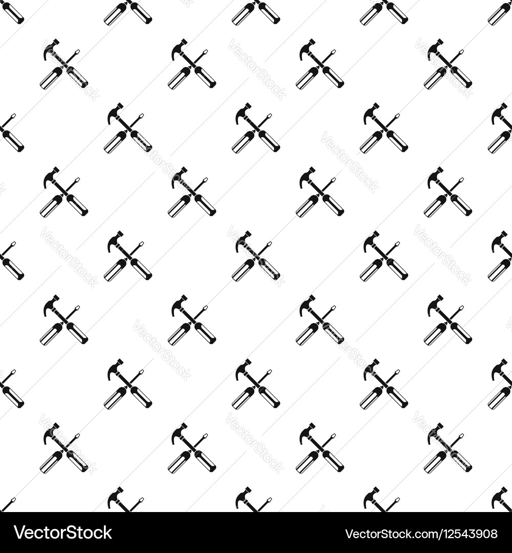 Hammer and screwdriver pattern simple style vector image