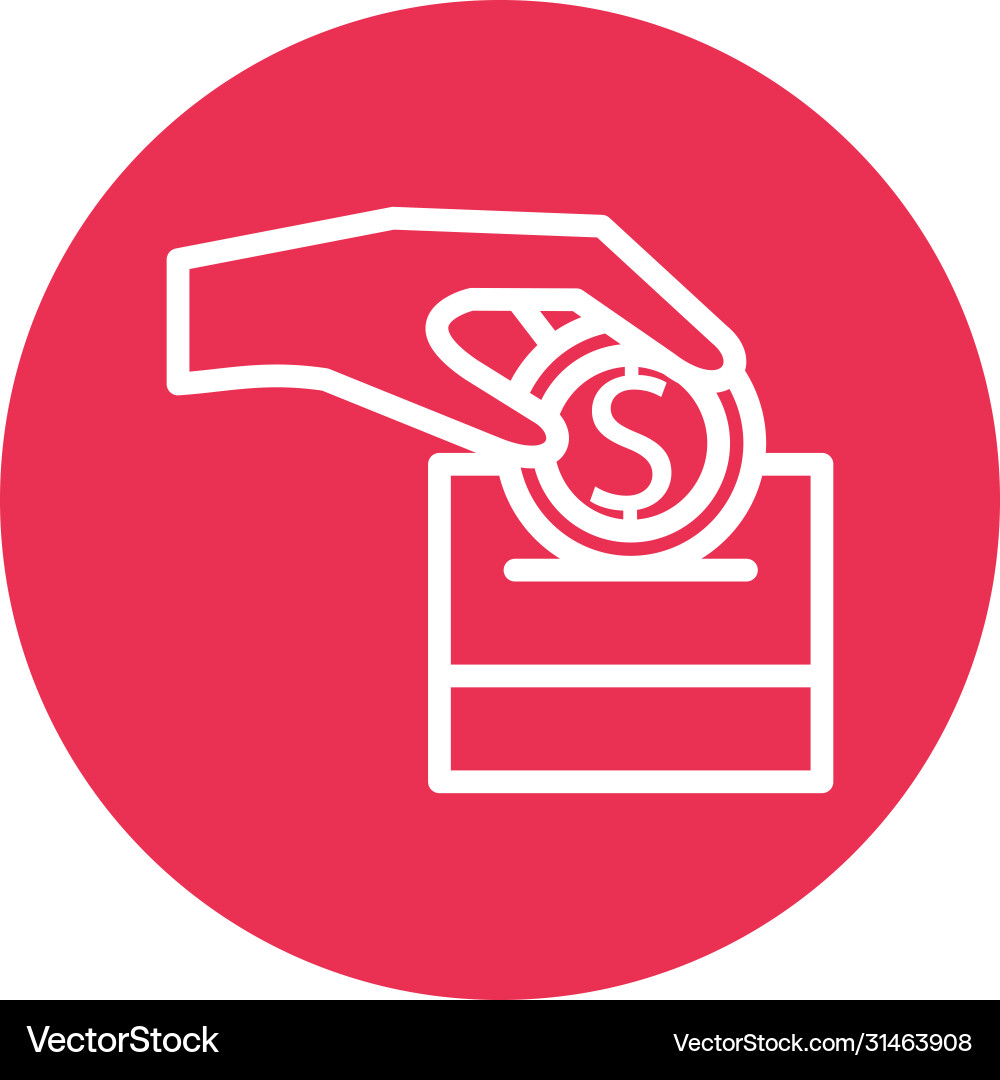 Hand insert coin line style icon Hand insert coin line style icon vector image