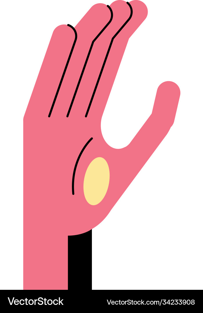 Hand sign language c line and fill style icon Vector Image