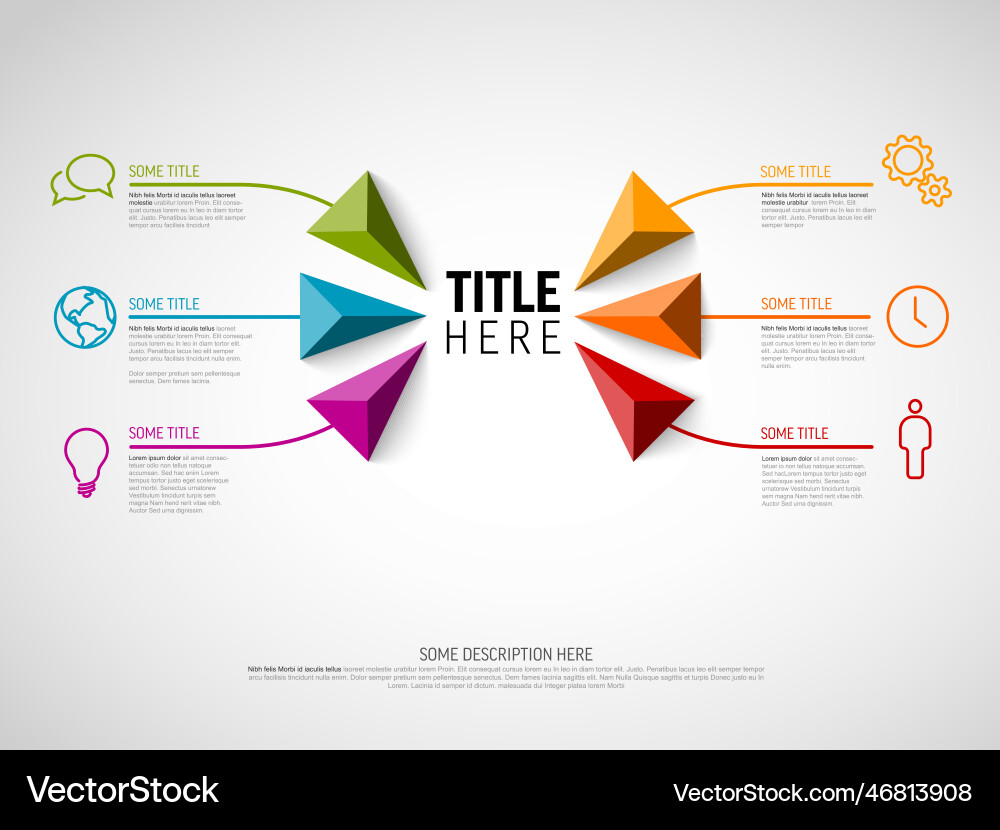 Infographic schema template with centre element Infographic schema template with centre element vector image