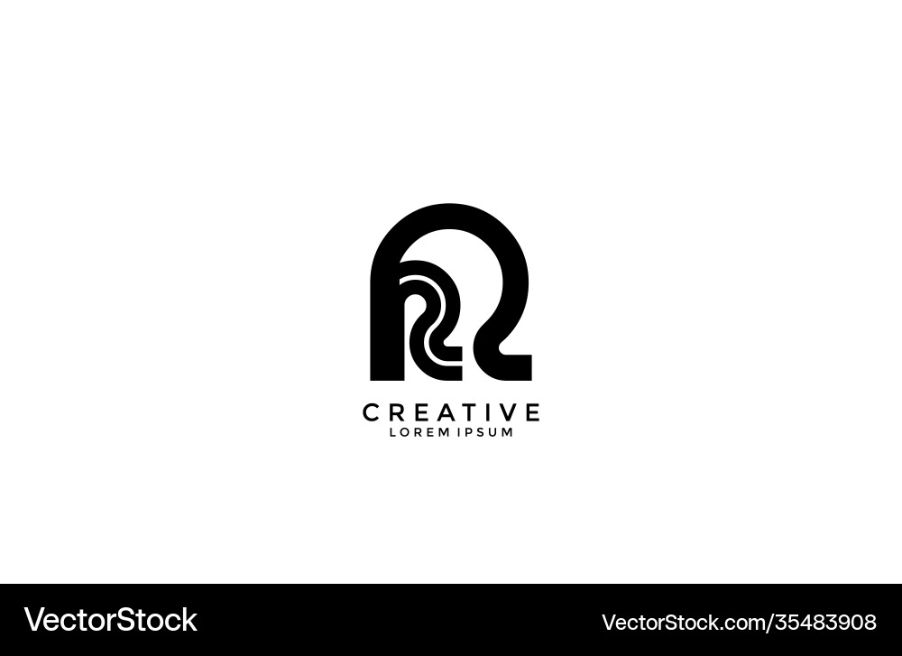 Initial rr connected style shape logotype Initial rr connected style shape logotype Vector Image
