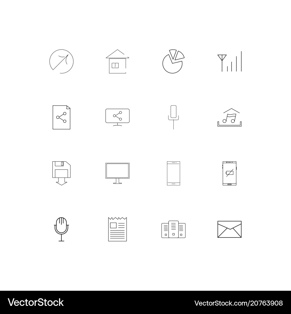 Internet of things linear thin icons set outlined vector image