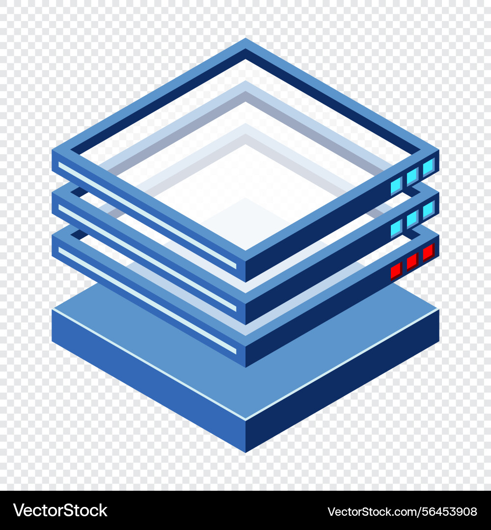 Isometric futuristic server database Isometric futuristic server database Vector Image