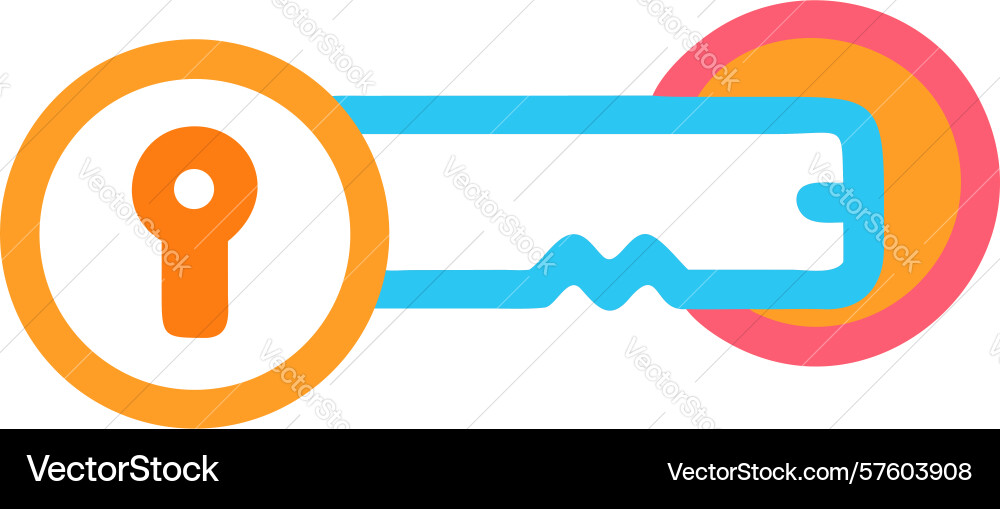 Key lock icon secure access authorization vector image