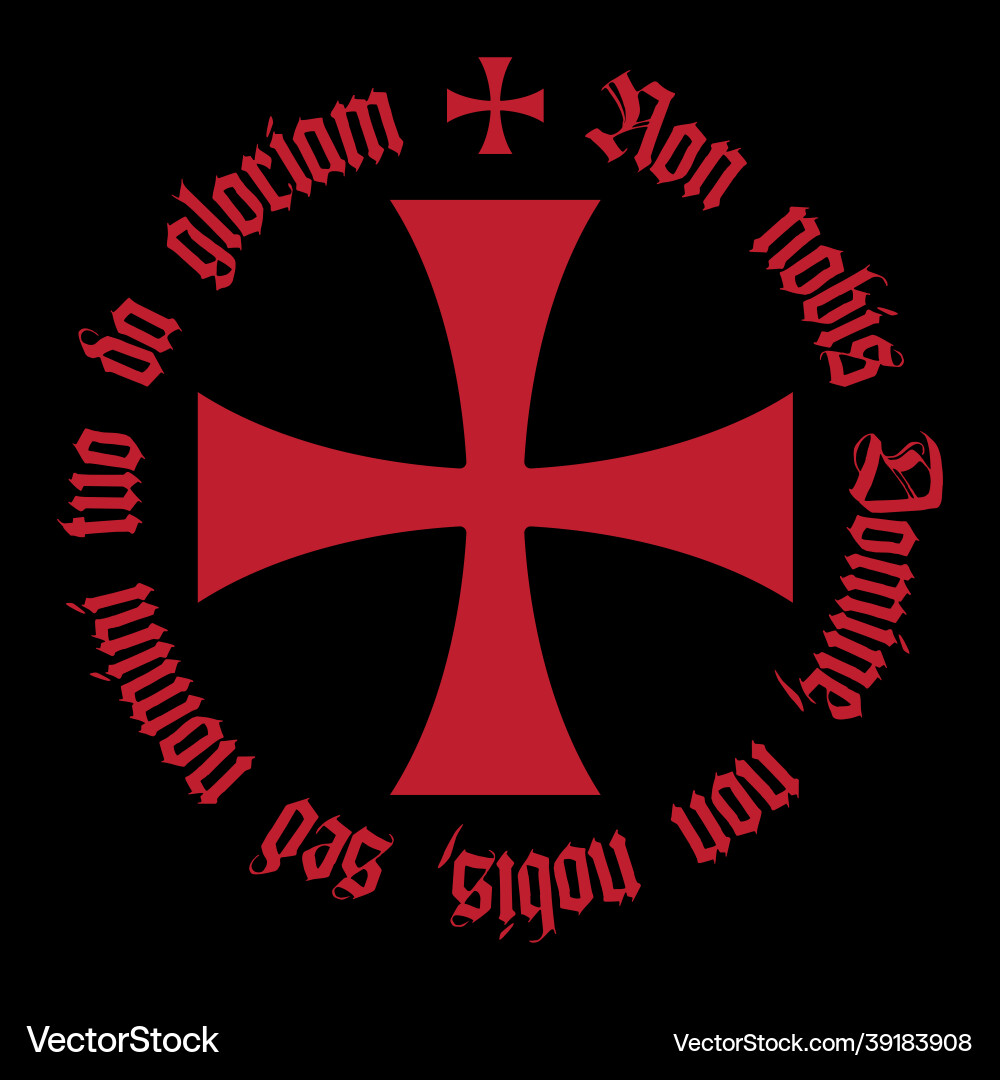 Knightly design with templar cross and crusader Knightly design with templar cross and crusader vector image