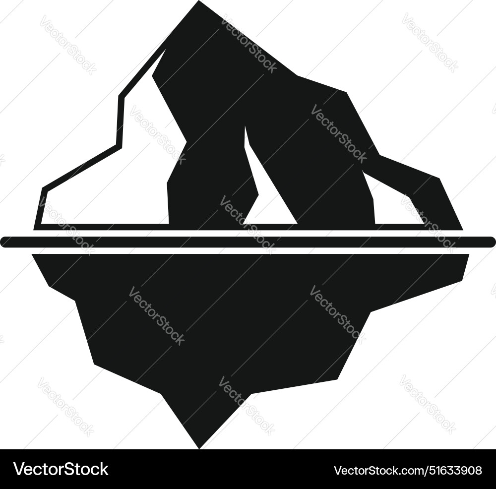 Large iceberg floating with huge underwater block Large iceberg floating with huge underwater block vector image