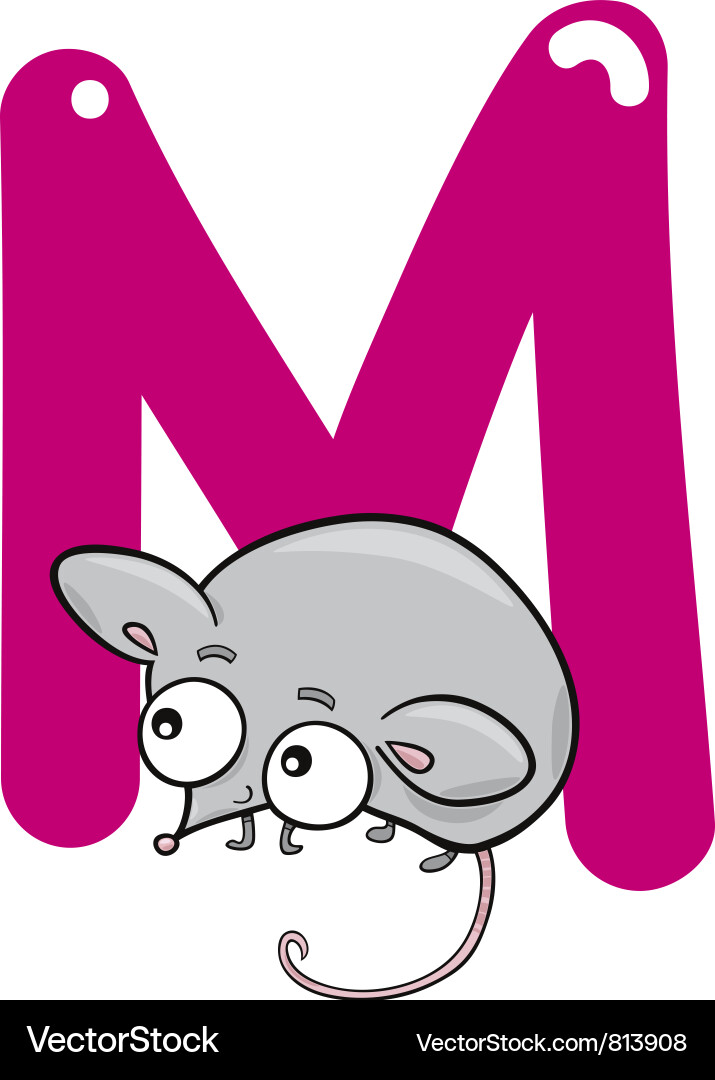 M for mouse vector image