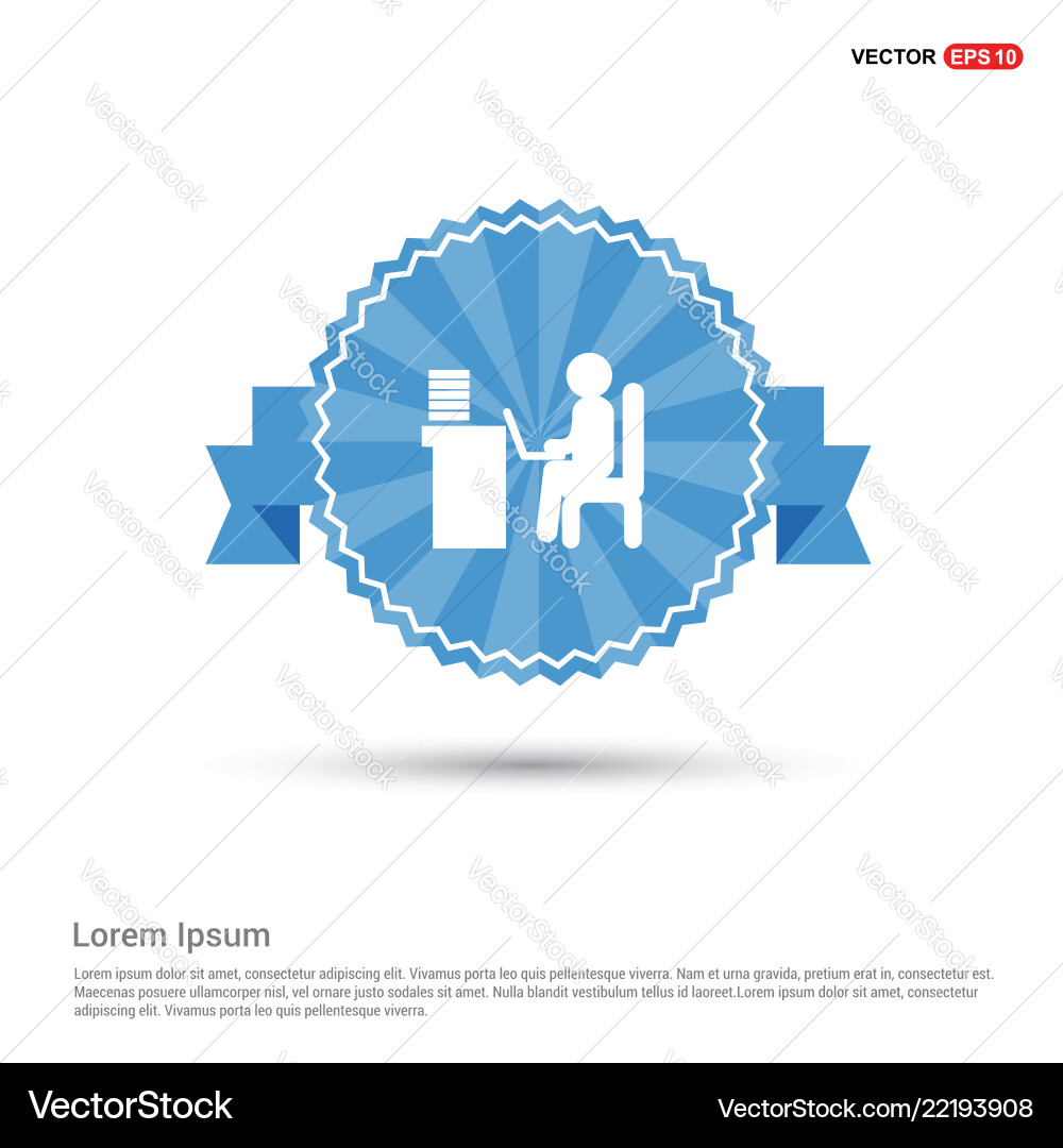 Man behind the computer desk icon Man behind the computer desk icon Vector Image