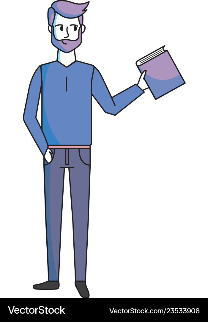 Man with book Vector Image