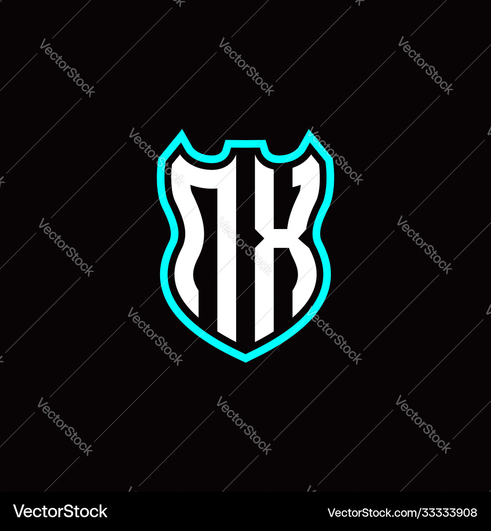 N x initial logo design with shield shape N x initial logo design with shield shape Vector Image
