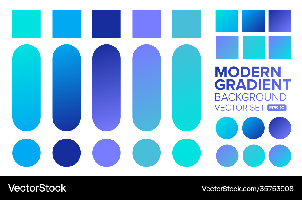 Set gradient 02 vector image