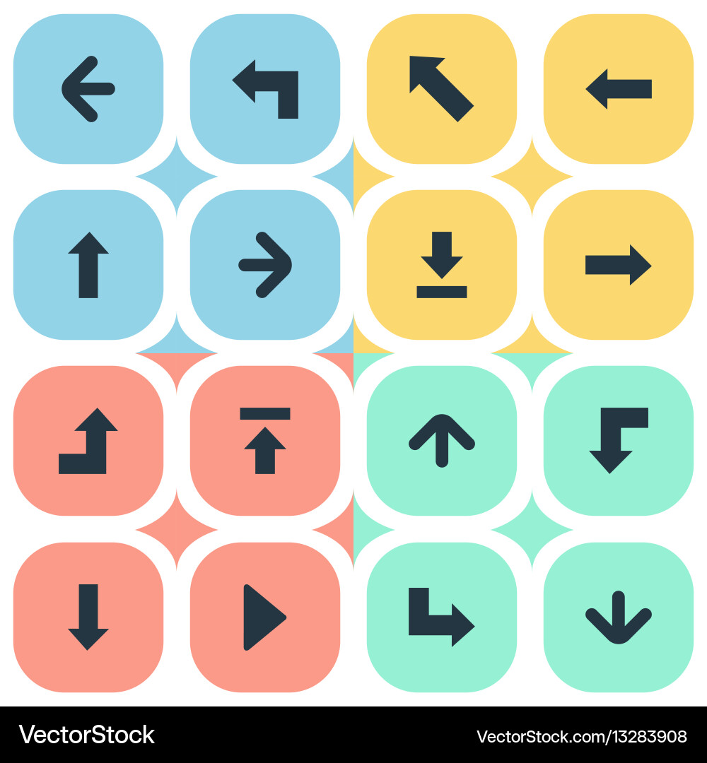Set of 16 simple cursor icons can be found vector image