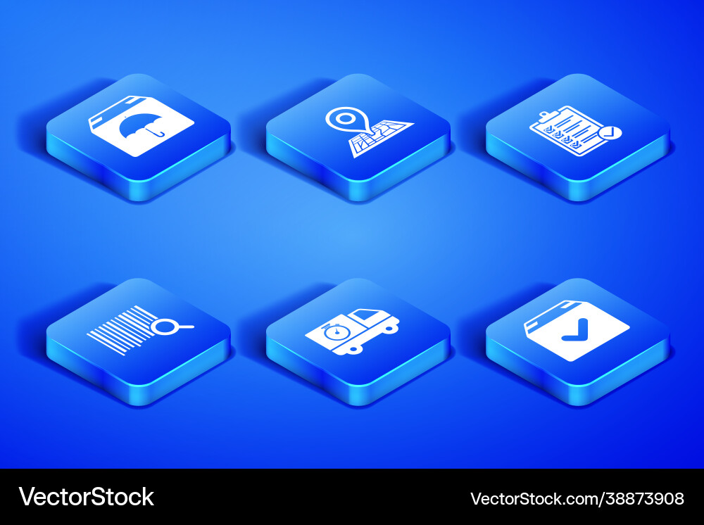 Set package box with check mark delivery Set package box with check mark delivery vector image