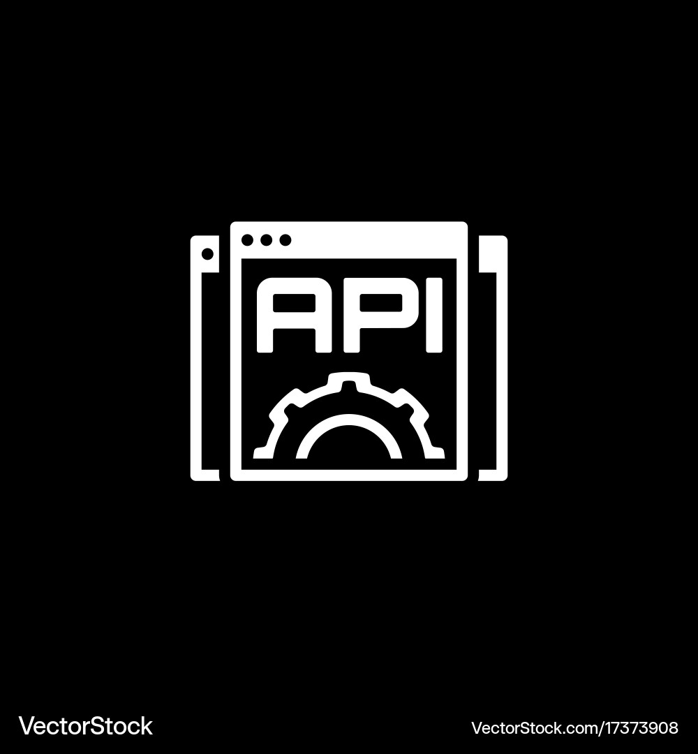 Settings api icon flat design vector image