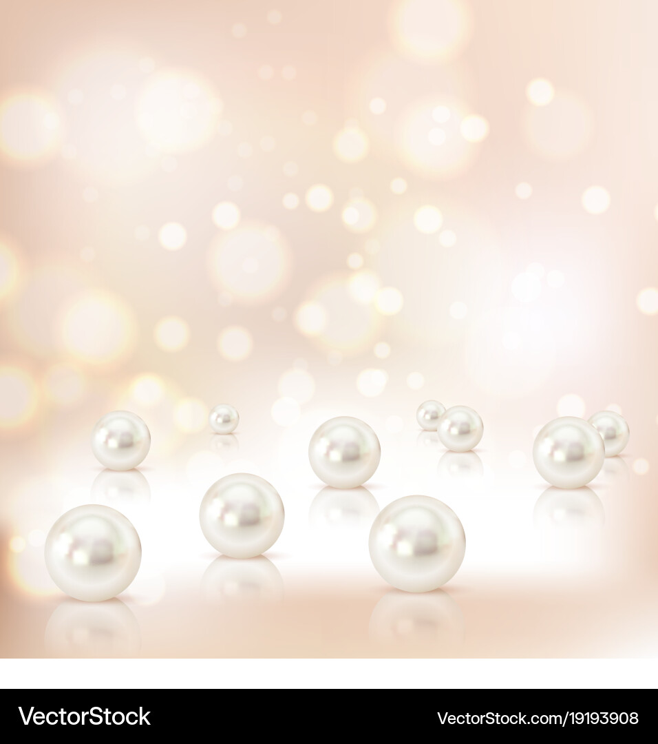 Shell pearls background composition Royalty Free Vector