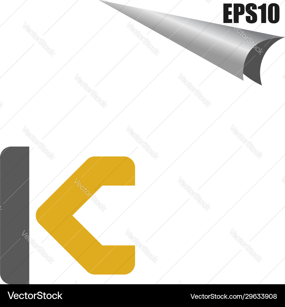 Simple ik initial monogram design template Simple ik initial monogram design template Vector Image