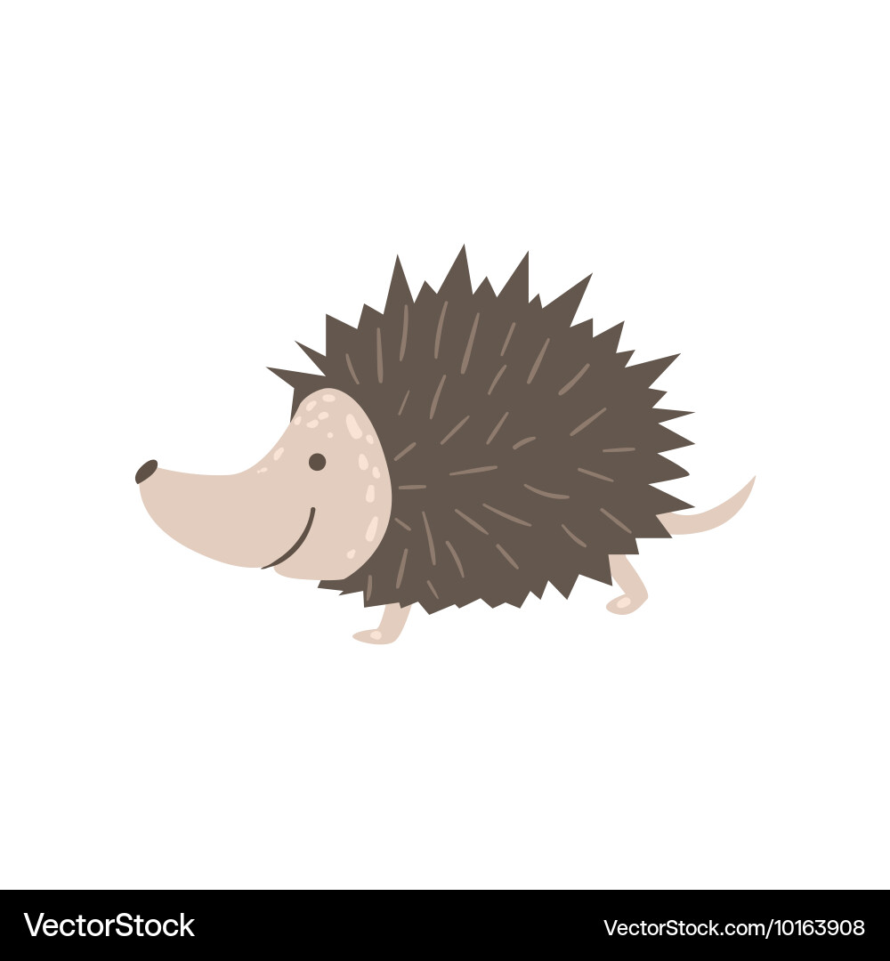 Smiling hedgehog running vector image