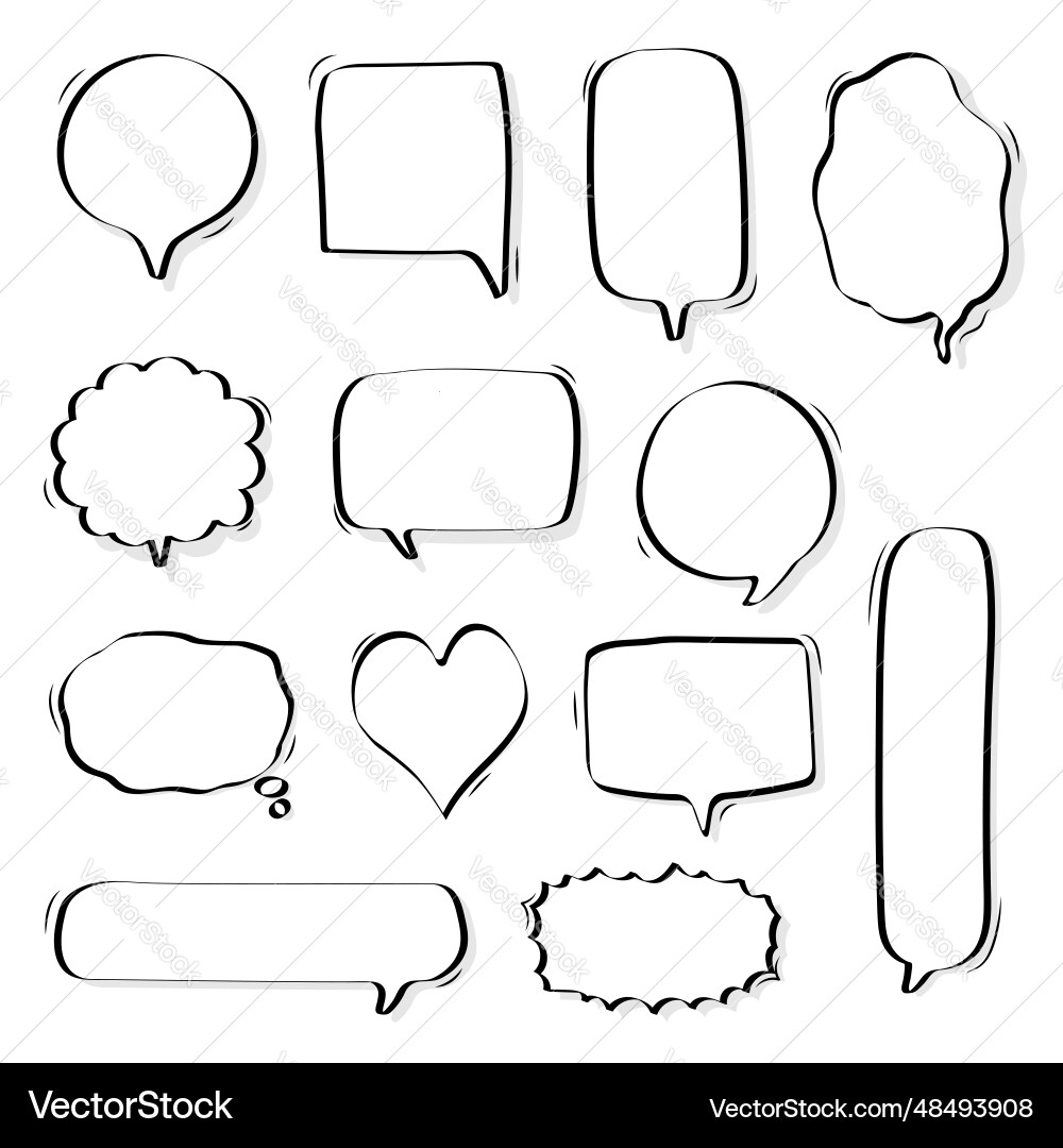 Speech bubble balloon square shape think speak Speech bubble balloon square shape think speak vector image