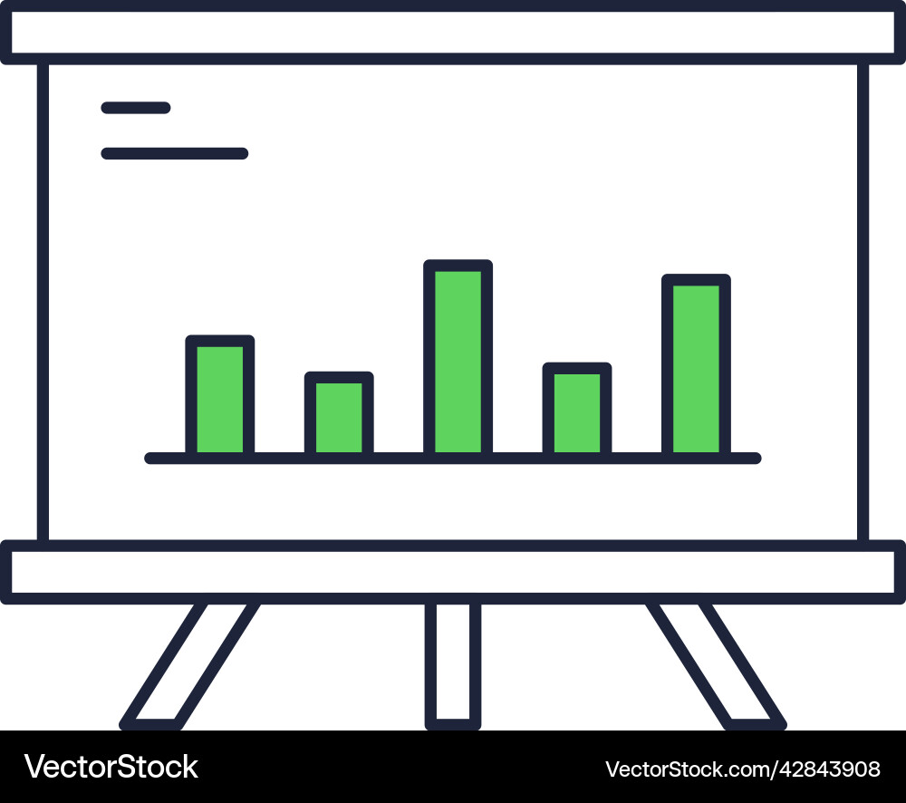 Whiteboard with graph chart bar icon vector image