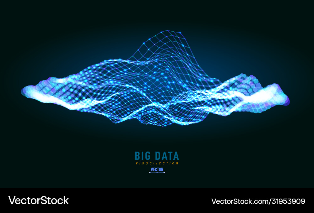 Abstract 3d big data visualization tangled Abstract 3d big data visualization tangled vector image