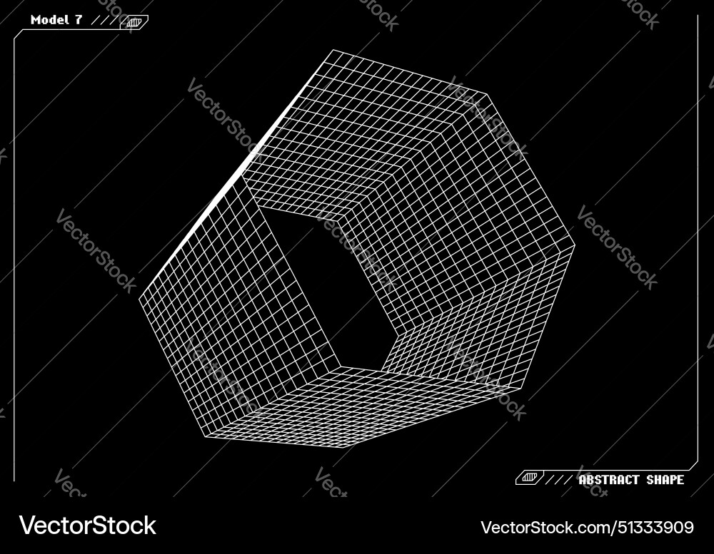 Abstract 3d wireframe shape or basic element Abstract 3d wireframe shape or basic element vector image