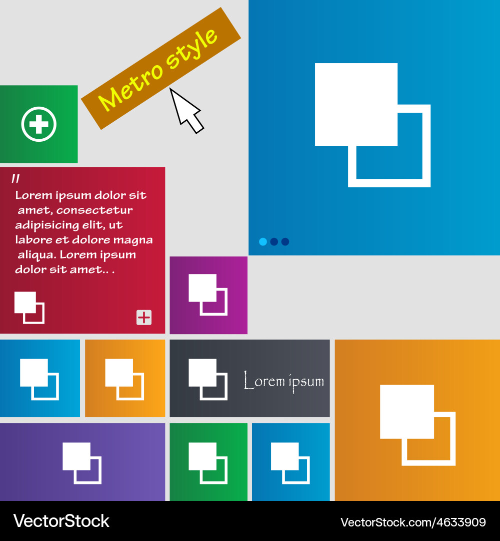 Active color toolbar icon sign metro style buttons vector image
