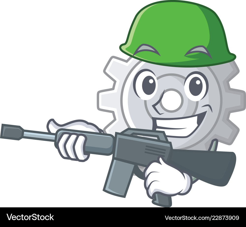 Army roda gear simple image on cartoon Vector Image