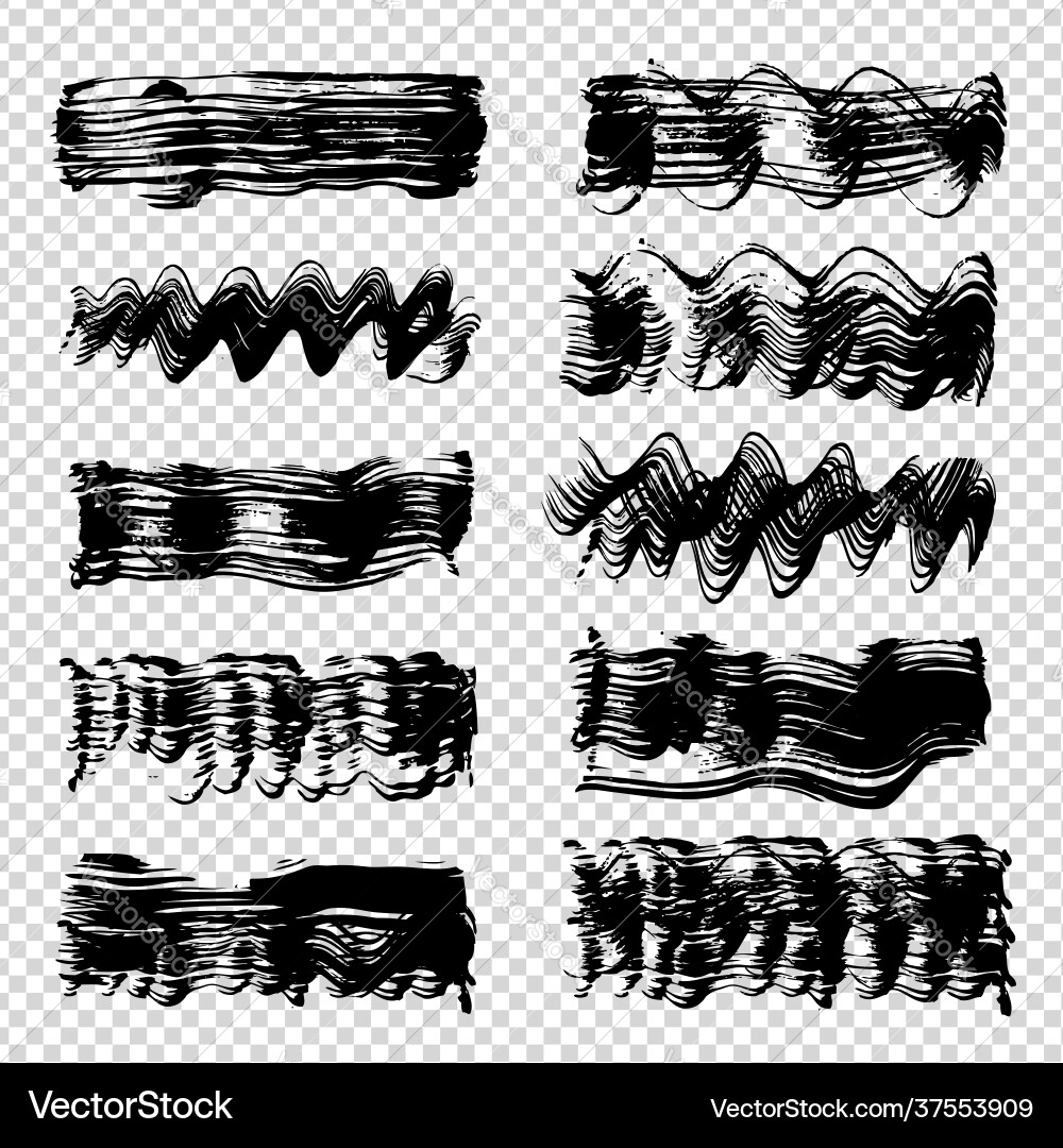 Black abstract wavy straight and zigzag thick Black abstract wavy straight and zigzag thick vector image