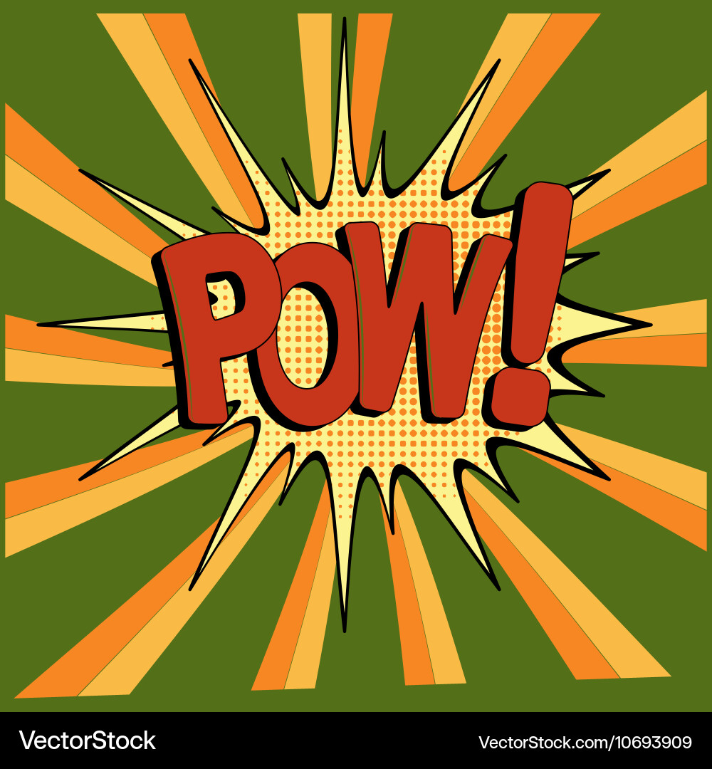 Cartoon grün pow Vektorbild