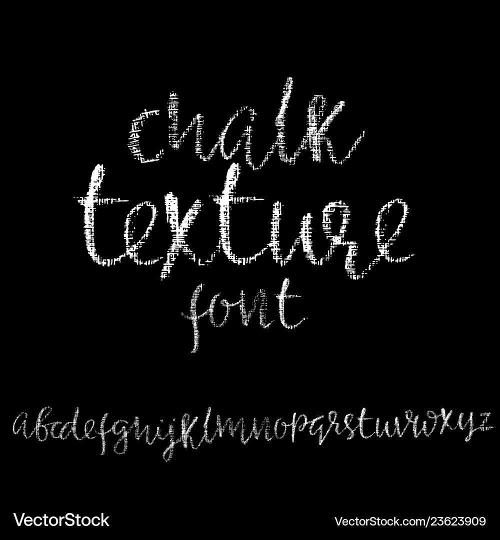 Chalk lower case font grunge script on chalkboard Vector Image