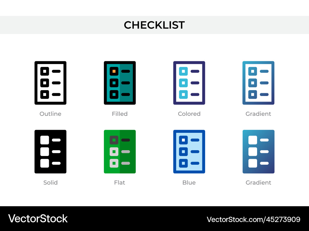 Checklist icon in different style icons Checklist icon in different style icons vector image