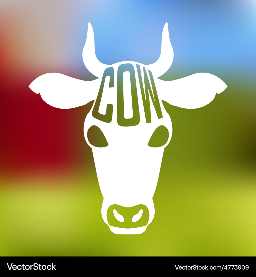 Concept silhouette of with text inside on blur vector image