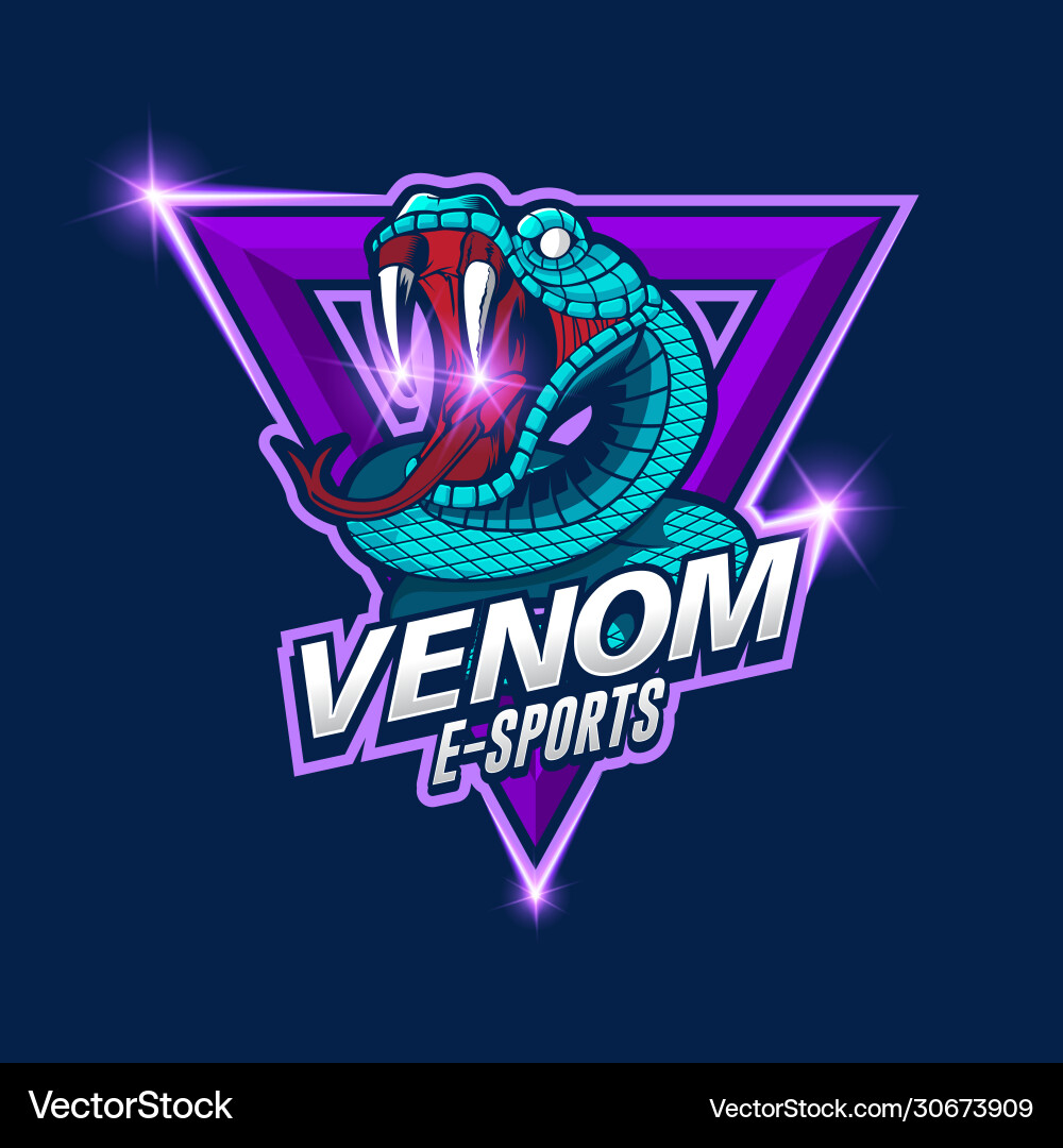 E-sports snake logo venom e-sport vector image