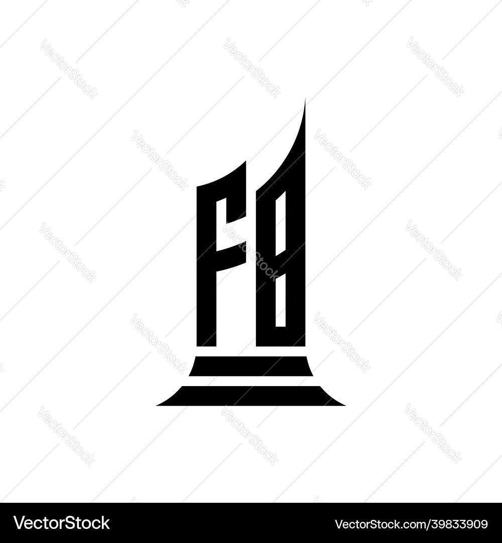 Fb logo monogram building shape style vector image
