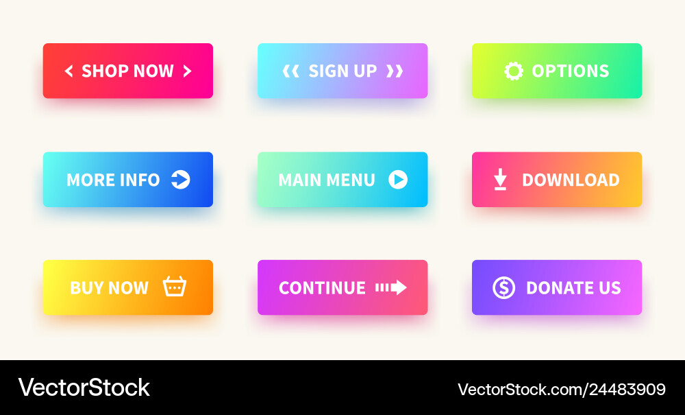 Gradient Buttons - UI Collection vector image