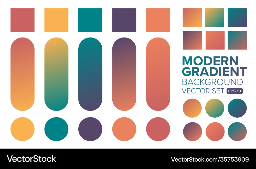 Gradient Color Set - Modern Backgrounds vector image